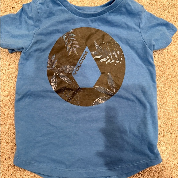 Volcom Leaf Print Blue Tee for Kids - Picture 1 of 2